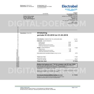 Belgium Utility Bill Template PSD