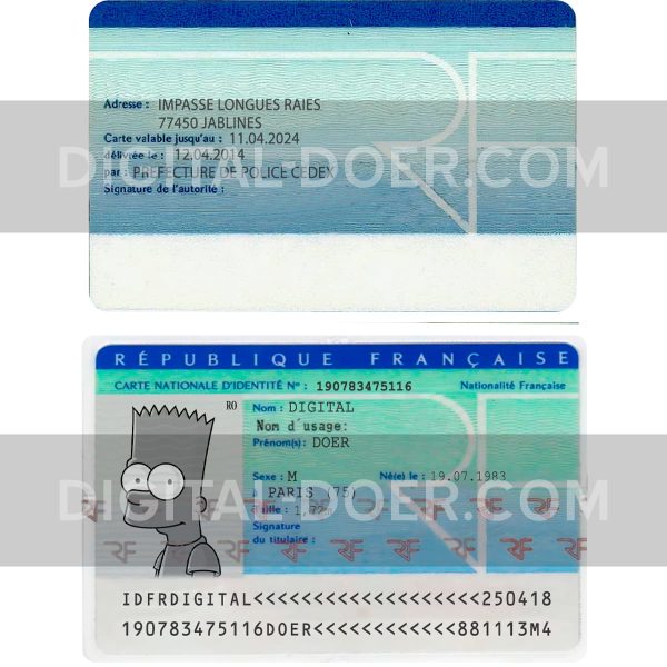 France ID Card Template PSD