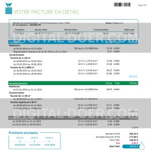 France Utility Bill Template PSD