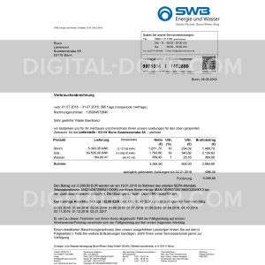 Germany Utility Bill (SWB) Template PSD