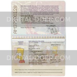 Italy Passport Template PSD