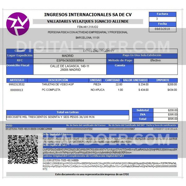 Spain Utility Bill Template PSD