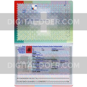 Switzerland Passport Template PSD