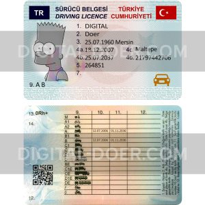 Turkey Driver License Template PSD