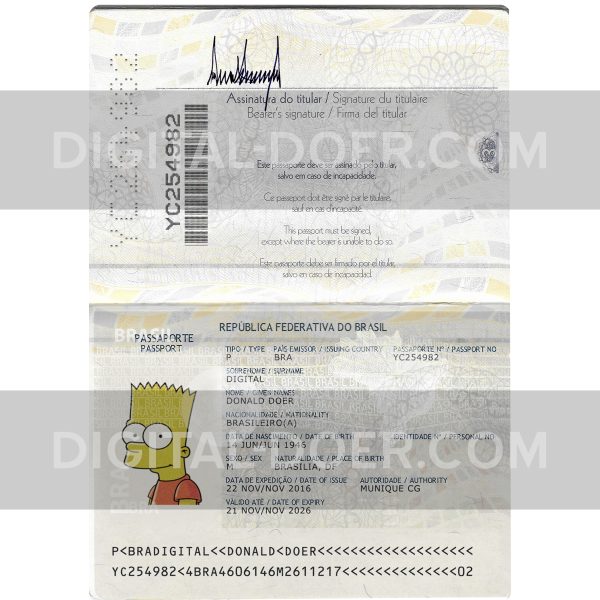 Brazil Passport Template PSD