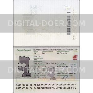 South Africa Passport PSD Template